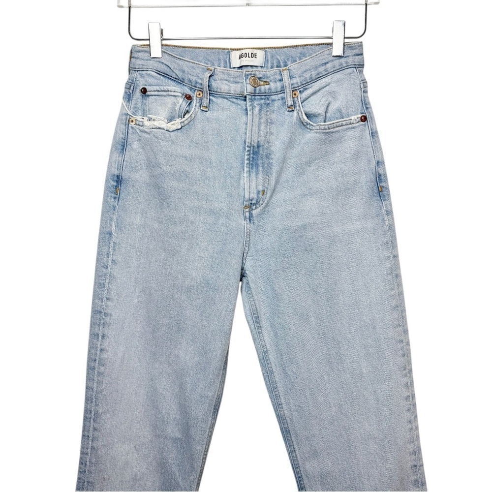 AGOLDE Stovepipe High Rise Straight Leg Light Wash Jeans Size 26 - Picture 3 of 13